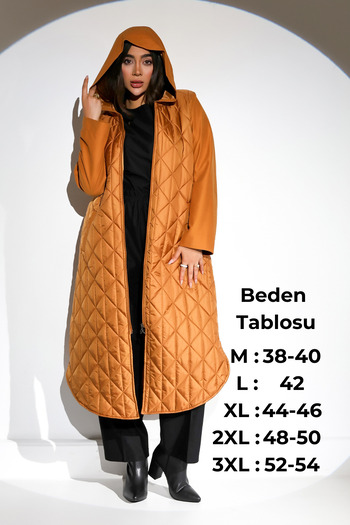 Mankens Fashion Μακρύ πουπουλένιο παλτό με κουκούλα και φερμουάρ