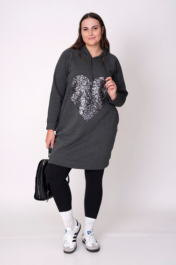 Büyük Moda Cotton Payet Decorated Sweat Dress