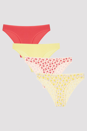 Penti Summer Fruits Printed 4-Piece Slip Panties