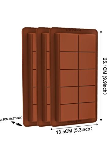 EveFix Large Size Dubai Chocolate Mold Silicone Candy Bar Molds Thick Chocolate Mold