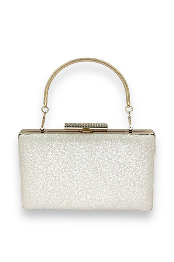 Wedding Fashion Crystal Patterned Matte Leather Metal Handle Evening Dress Bag Evening Bag Henna Wedding Engagement Bag