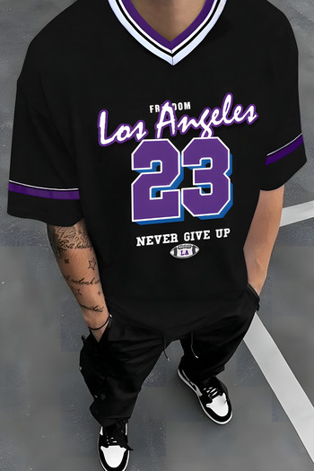 CC STORE BLACK V-NECK LAS ANGELES LARGE SIZE T-SHIRT