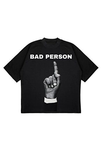 CC STORE Bad Person Design Printed Oversize Unisex 100% Cotton Breathable Thick Fabric T-Shirt