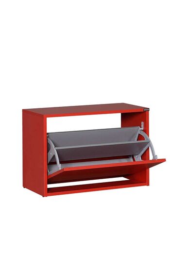 Adore Mobilya Step Oturaklı Ayakkabılık-kırmızı 60x42x30 Cm (gxyxd)