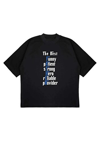CC STORE Father's Day- Printed Oversize Black T-Shirt
