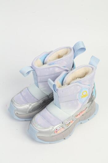 Benetton Gray and Silver Lilac Children's Boots - Imported Bni-11079