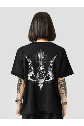 CC STORE Neptune Neptune Spear Printed 100% Cotton |   Oversize T-Shirt T-Shirt Unisex
