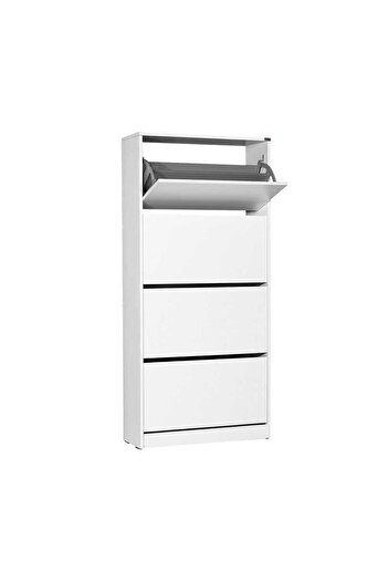 Adore Mobilya Flat Duo 4 Katlı Geniş Ayakkabılık-mat Beyaz 73x157x26 Cm (gxyxd)