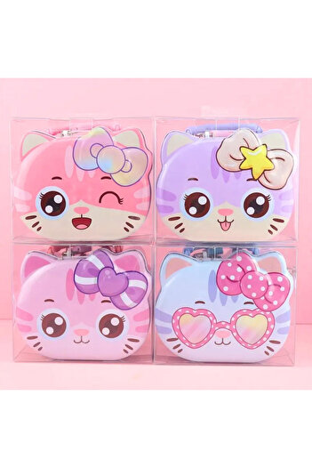hediyeofisi Cute Cat Locked Piggy Bank