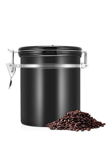MIBRU Coffee stainless steel container jar 1000ml black