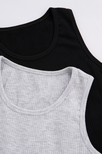 Penti Black Boy's Mono Rib 2-Piece Tank Top