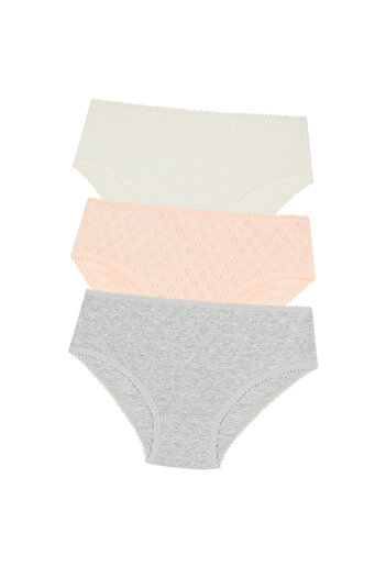 Penti Girl's Heart Pointel 3-Piece Slip Panties