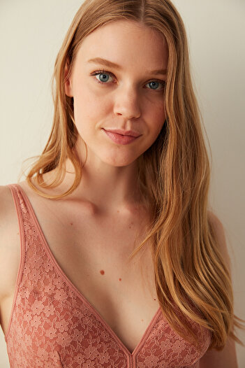 Penti # everwear Dusty Rose Χωρίς Underwire Χωρίς Στήριγμα Δαντελένιο Σουτιέν