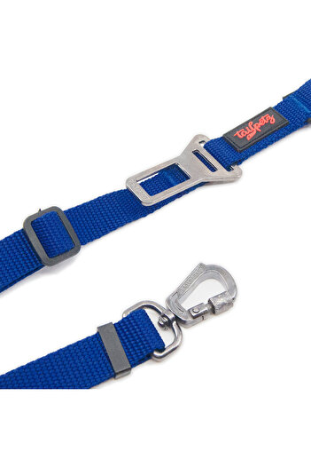 Tailpetz Navy Blue Travel Leash - Car Safety Buckle, Cat Dog Walking Transport Strap