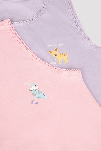 Penti Multicolored Girl's Patterned 2-Piece Undershirt