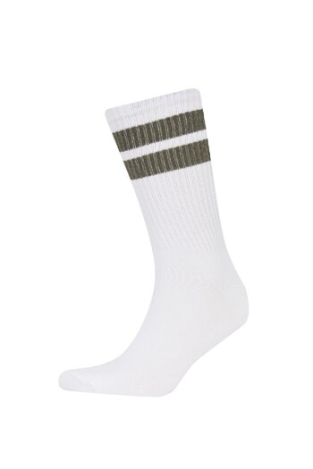 DeFacto Men's Comfortable Elastic 5-Piece Cotton Long Socks C6701Axns