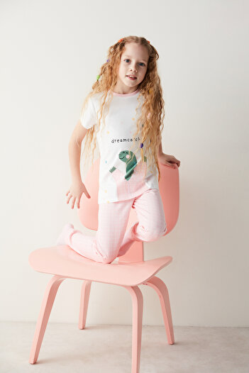 Penti Kız Çocuk Dreamcatcher Slogan Baskılı Pijama Takımı