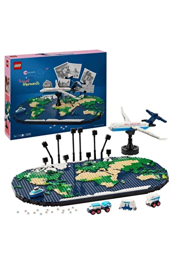 LEGO ذكريات السفر 41838 - مخلوق يحتوي على خريطة العالم للعائلات التي تحب السفر