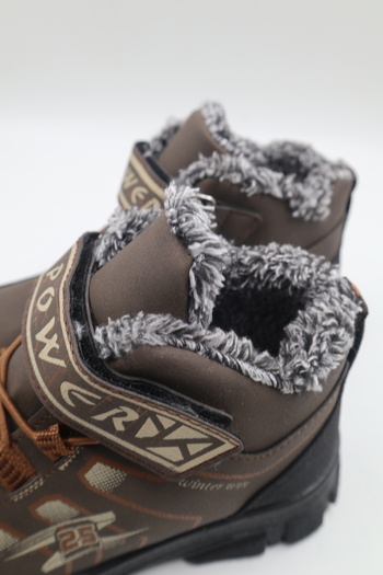 nazenintasarımlar Boy's Wool Zippered Khaki Black Daily Boots