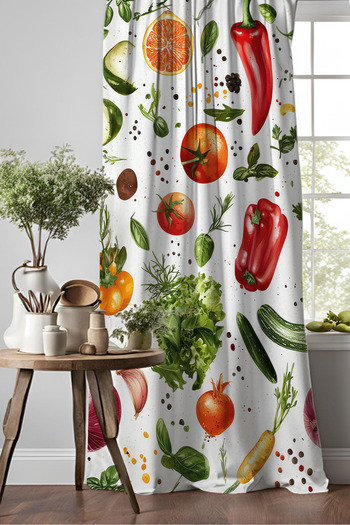Else Dekor Cup Cake Pastry Cake Patterned Digital Printed Dining Room Kitchen Background Curtain 140X260Cm