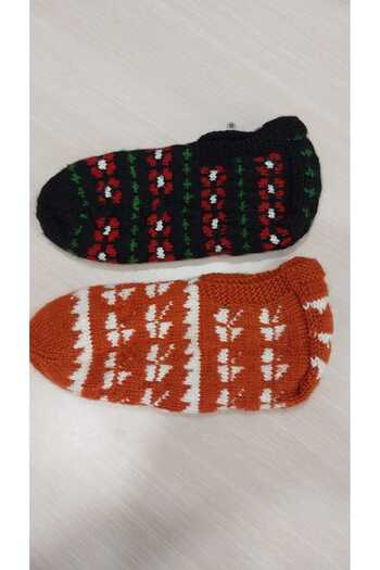 Papatyam 2 Pieces of Hand Knitted with Five Skewers - Home Booties and Handcrafted Booties