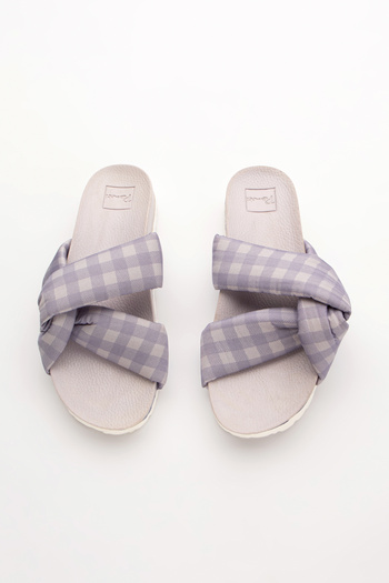 Penti Gingham Satin Slippers