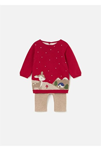 MAYORAL Red Baby Girl Knitwear Sweater and Leggings Set - 2703
