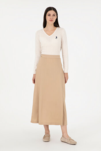 U.S. Polo Assn. Women's Sand Maxi Length Woven Skirt 50290937-Vr085
