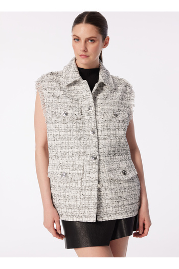 Sisley White Women's Vest 2S67Lj00F