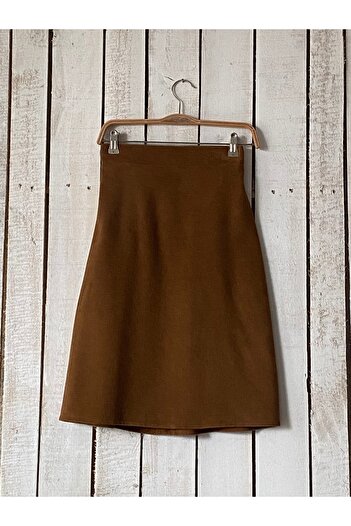 KÜÇÜĞÜM BUTİK Camel Stamped Short Skirt
