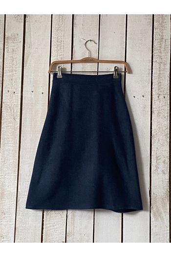 KÜÇÜĞÜM BUTİK Indigo Blue Stitched Short Skirt