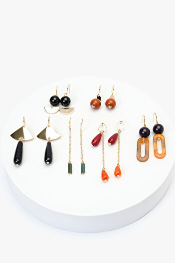 Penti Gold Colored Melani Earrings Set