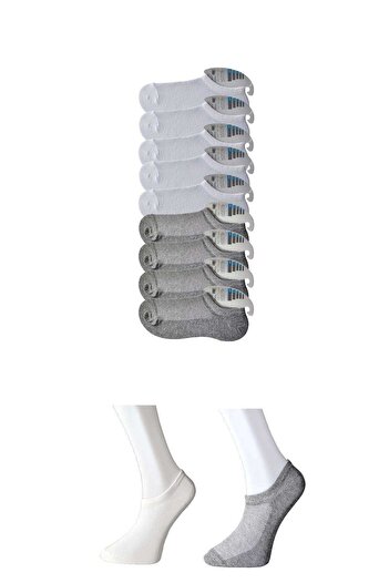 Royaleks Gray and White Men's Invisible Socks 9 Pairs Size 40-44