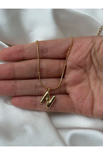 RGAccessories Altın Kaplma Minimal N Harfli Kolye