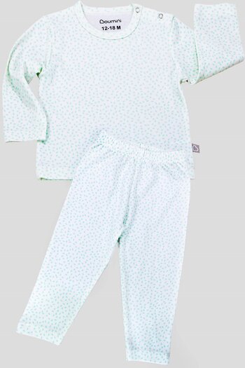 Boumini Baby and Kids Pajama Set Leaves Mint