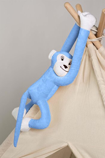 Boumini Toys Neck Hugging Plush Monkey Blue Hands with Snap Fasteners 55 cm