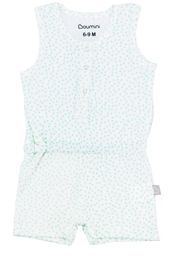 Boumini Mint Colored Sleeveless Elastic Waist Shorts Jumpsuit Salopet