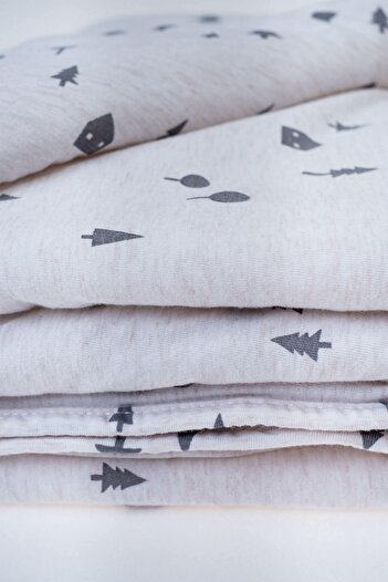 Boumini 75X100 cm Fiber Filled Cotton Baby Blanket Double Sided Pine Forest Beige