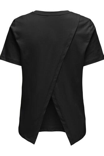 ONLY ONLKELLY LIFE S/S BACK WRAP TOP JRS15319398 BLACK