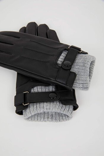 DeFacto Women's Faux Leather Gloves C6842Ax24Wn