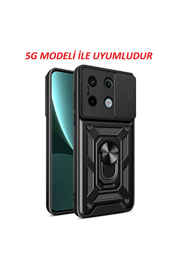 Fibaks Redmi Note 13 Pro 5g | Case Camera Protected Armor Military Tank Protective Cover with Sliding Ring