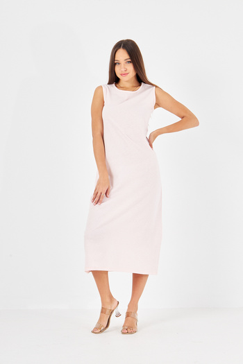 ESPİNA 100% Cotton Long Sleeveless Dress Undercoat - Lined Underskirt Petticoat