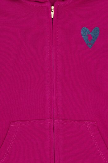 U.S. Polo Assn. Kız Çocuk Fuşya Fermuarlı Basic Sweatshirt 50296390-VR023