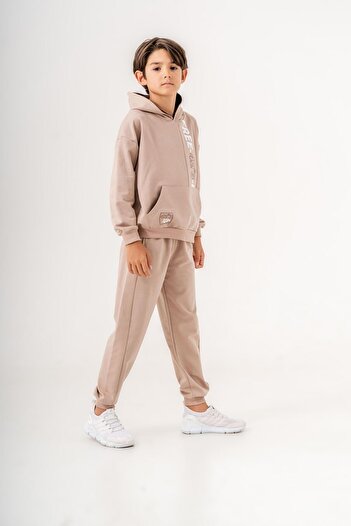 Mışıl Kids Boy's Tracksuit Set - Free-42 ° 3-up Printed, Leg Print Detail, Hooded