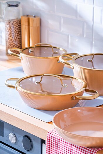 ACAR Ultimate Pro 7 Parça Tencere Seti - Rose Gold