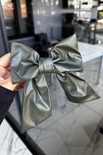 TAKIŞTIR Khaki Color Ribbon Figured Leather Vending Machine Buckle