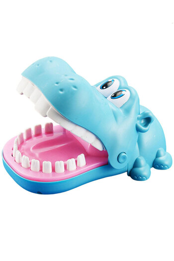 Toyaş Blue Hippopotamus Dentist Kids Board Game,Hippopotamus Biting Finger Games Fun Toy