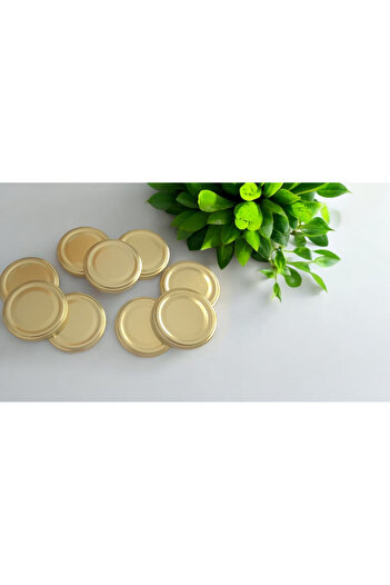 Şişecam Cam Kavanoz Kapağı 20 Adet 210CC Gold Renk Kavanoz Kapağı 63mm, Mama- Yoğurt Kavanoz Kapağı