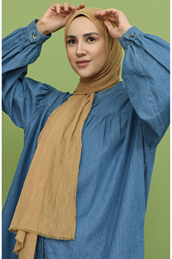sefamerve Mio Light Mustard Shawl - 1058-23 Model