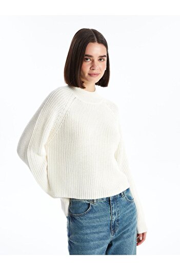 LC Waikiki Xside Crew Neck Plain Long Sleeve Women's Knitwear Sweater (W4)